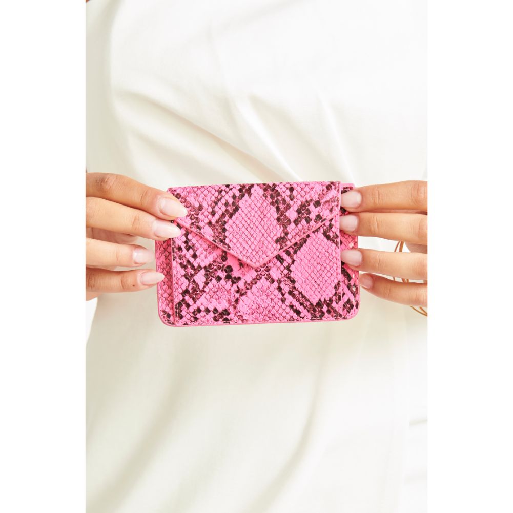 Woman wearing Neon Pink Urban Expressions Everlee Card Holder 840611163776 View 1 | Neon Pink