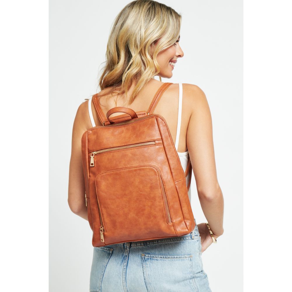 Woman wearing Tan Urban Expressions Gramercy Backpack 840611178664 View 1 | Tan