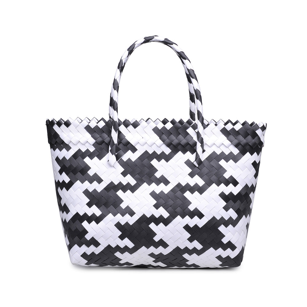 Woman wearing Black White Urban Expressions Marma Tote 840611162168 View 7 | Black White