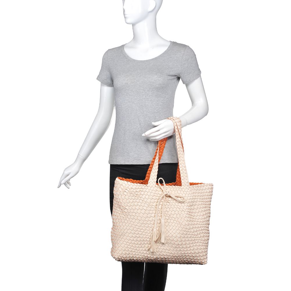 Product Image of Urban Expressions Wilhelmina Tote 840611106643 View 5 | Ivory Orange