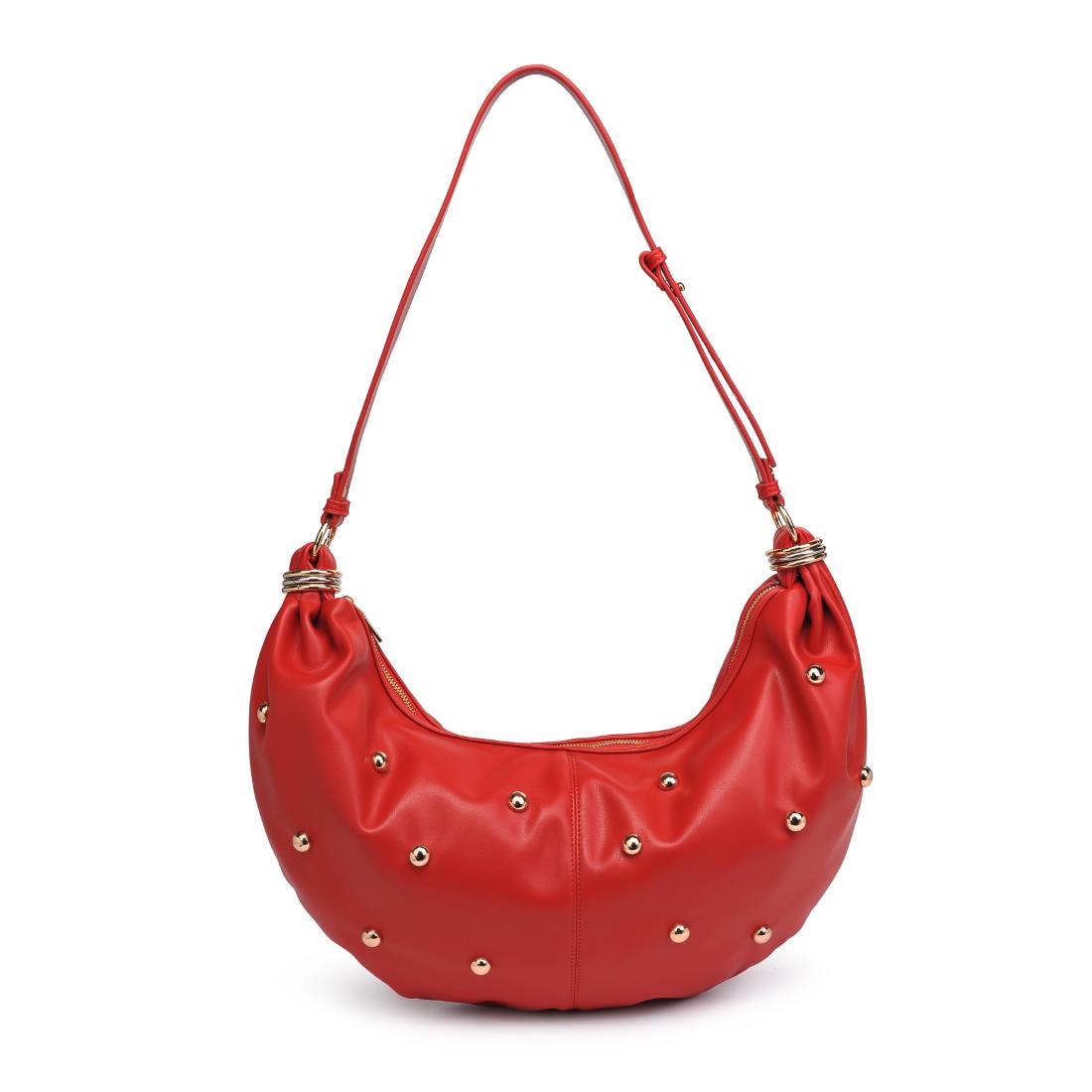Woman wearing Red Urban Expressions Bianca Hobo 840611151155 View 5 | Red