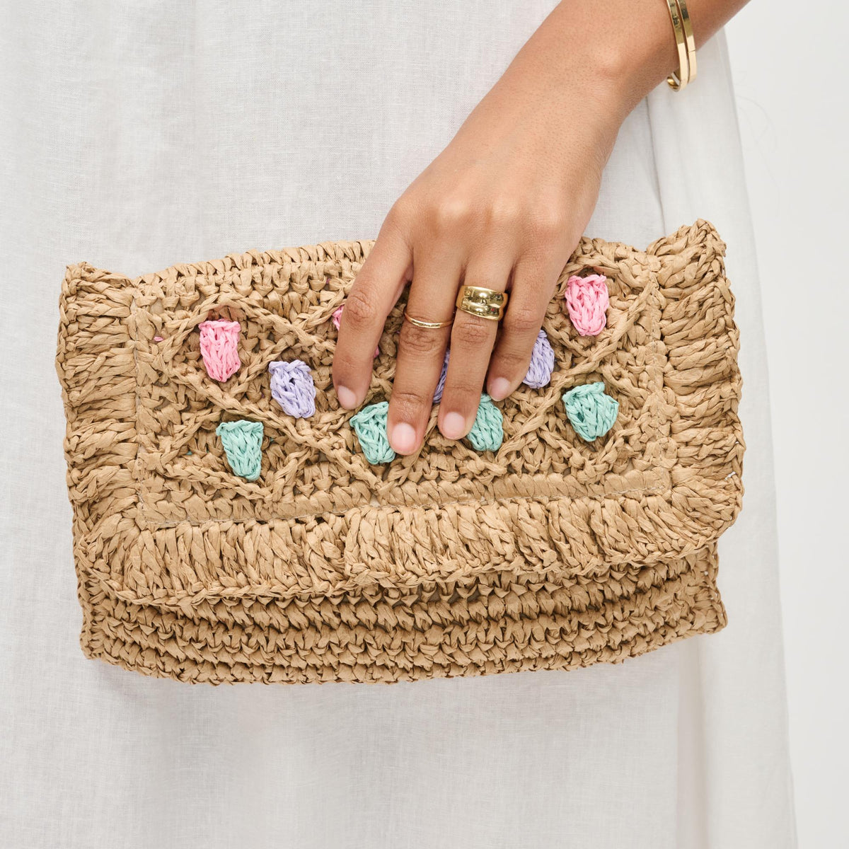 Woman wearing Natural Urban Expressions Aria Crossbody 840611129369 View 4 | Natural