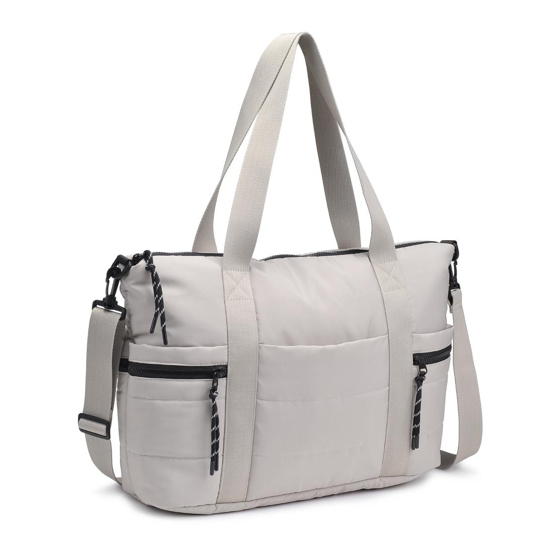 Woman wearing Stone Urban Expressions Jessi Tote 840611140333 View 6 | Stone