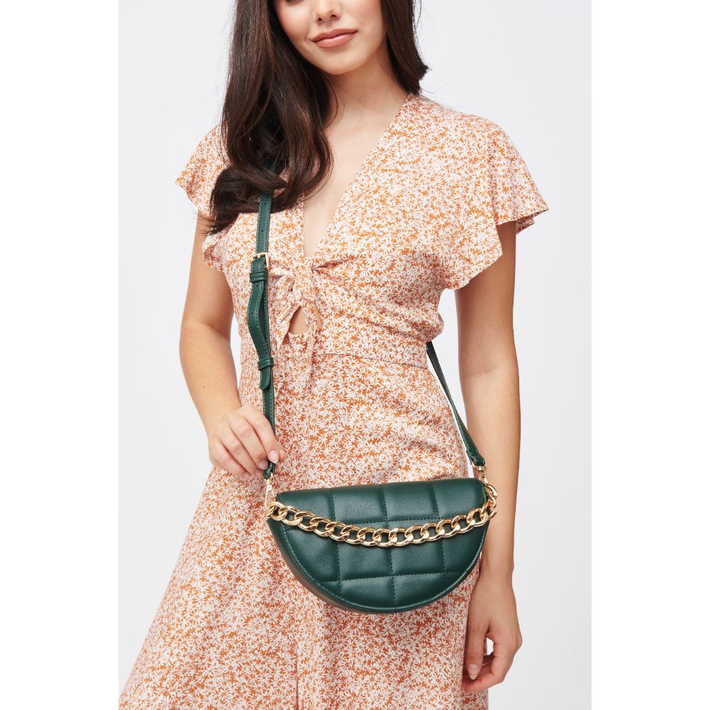 Woman wearing Hunter Green Urban Expressions Natalie Crossbody 840611183019 View 1 | Hunter Green