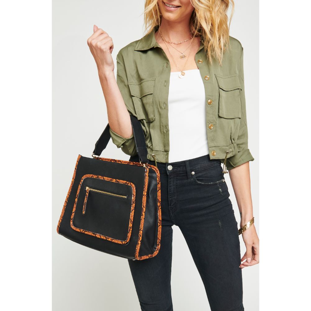 Woman wearing Black Urban Expressions Kai Satchel 840611155733 View 2 | Black