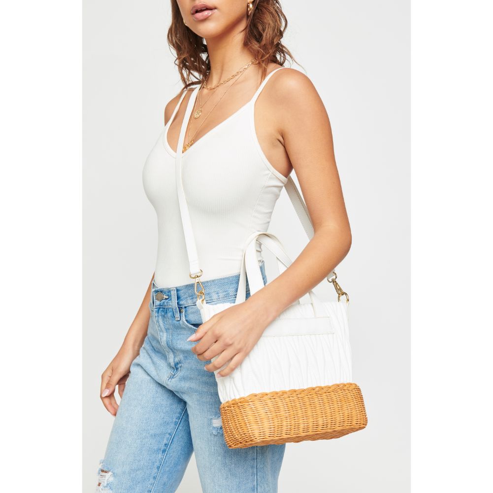 Woman wearing White Urban Expressions Esperanza Tote NA-840611158727 View 3 | White