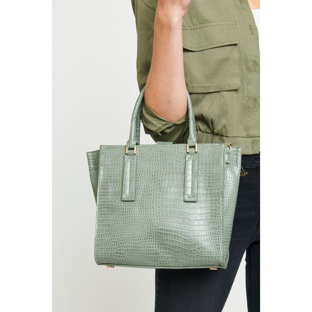 Woman wearing Seafoam Urban Expressions Josephine Tote 840611167194 View 2 | Seafoam