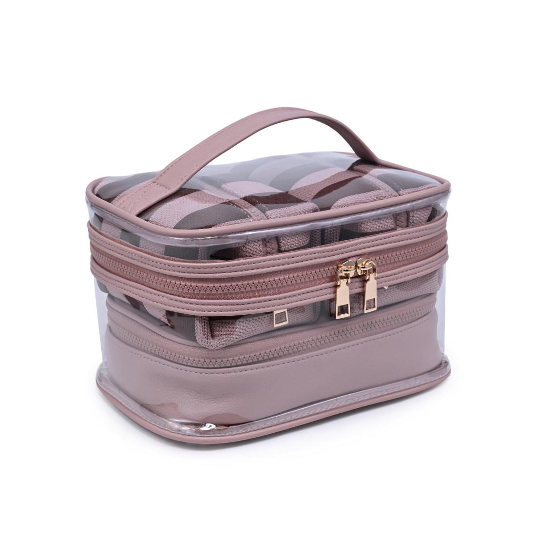Urban Essentials Essential Stripes - 4 Piece Train Case Set 840504215674 View 6 | Pink Brown