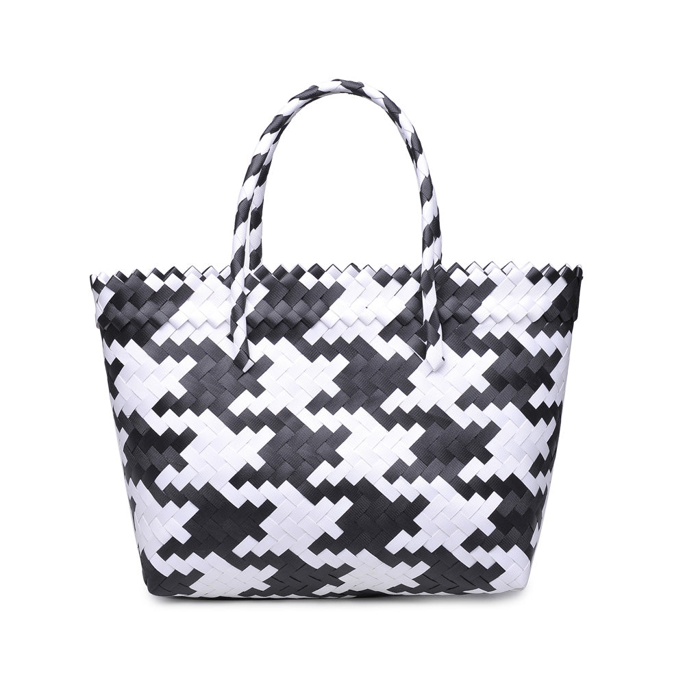 Woman wearing Black White Urban Expressions Marma Tote 840611162168 View 5 | Black White