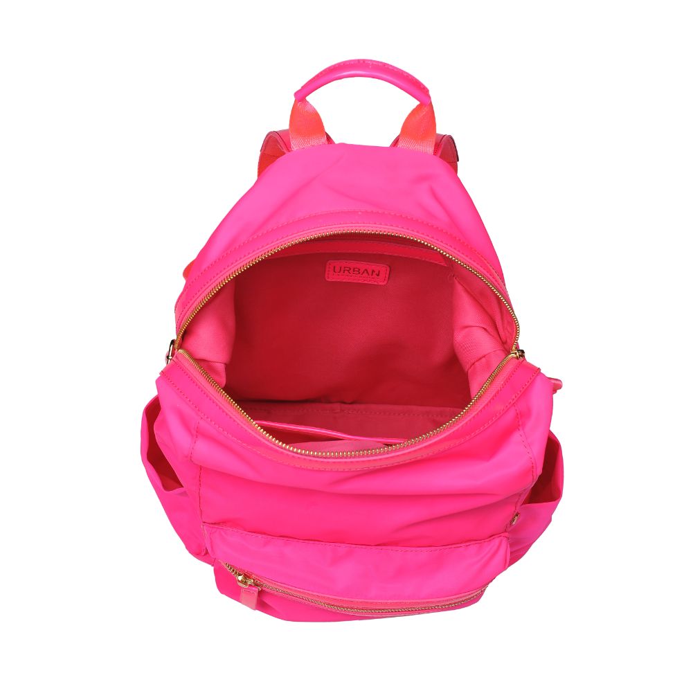 Woman wearing Neon Pink Urban Expressions Zenon Backpack 840611167132 View 9 | Neon Pink
