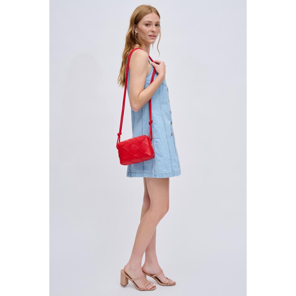 Woman wearing Red Urban Expressions Kennedy Crossbody 840611126771 View 3 | Red