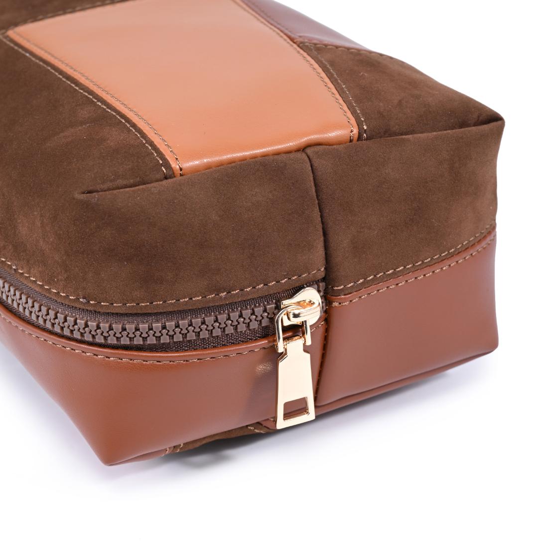 Urban Essentials Patchwork Edit Cosmetic & Travel Organizer Pouch 840504210532 View 8 | Brown