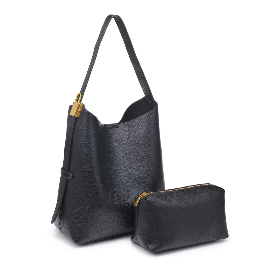 Woman wearing Black Urban Expressions Matty Hobo 840611198488 View 6 | Black
