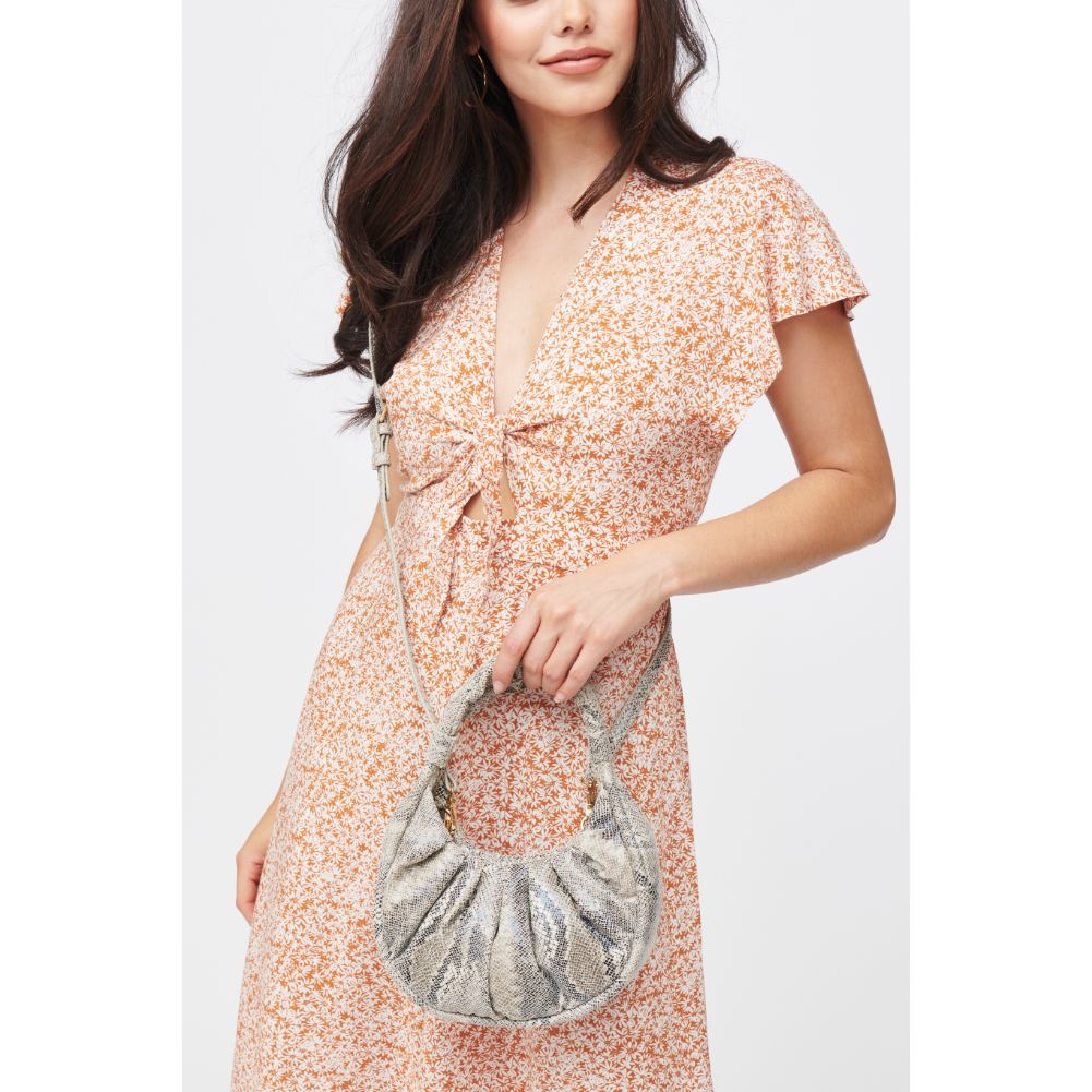 Woman wearing Black White Urban Expressions Elena Crossbody 840611182968 View 1 | Black White