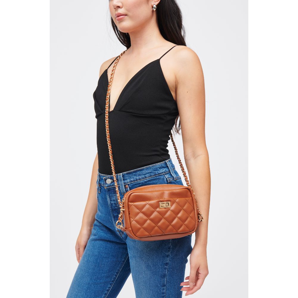 Woman wearing Tan Urban Expressions Heidi Crossbody 840611185020 View 1 | Tan