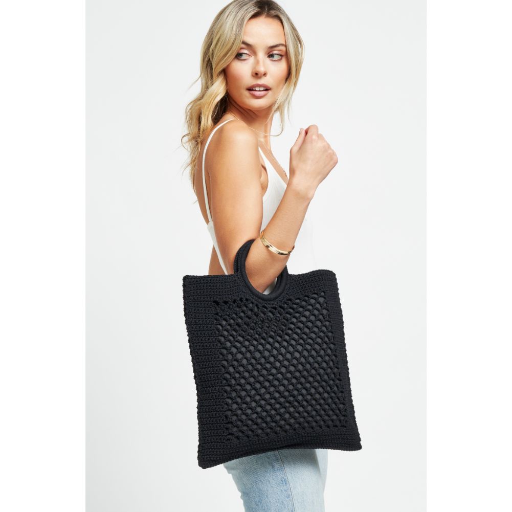 Woman wearing Black Urban Expressions Bermuda Tote 840611181701 View 2 | Black