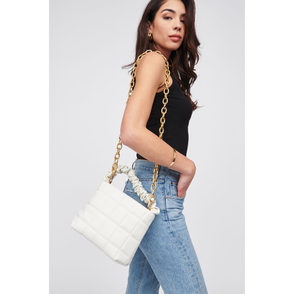 Woman wearing Ivory Urban Expressions Bexley Crossbody 818209015905 View 1 | Ivory