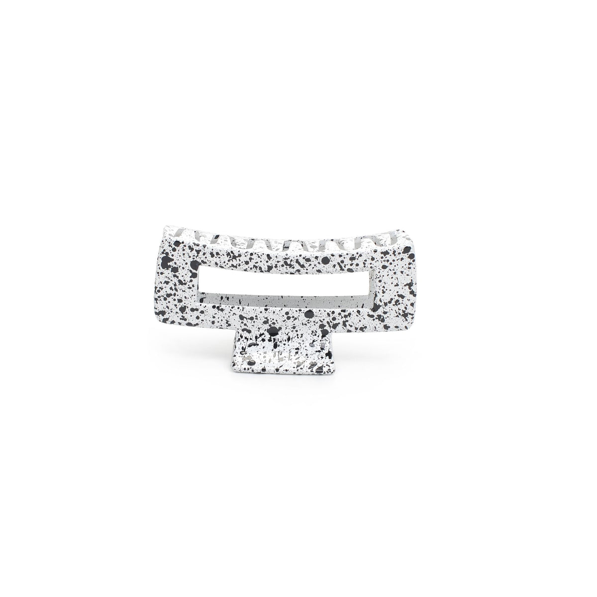 Product Image of Urban Expressions Cutout Rectangle Large Jaw Hair Claw 818209013970 View 3 | White Black