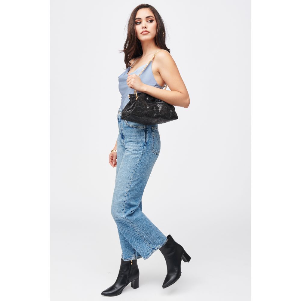 Woman wearing Black Urban Expressions Keri Clutch 840611185273 View 3 | Black