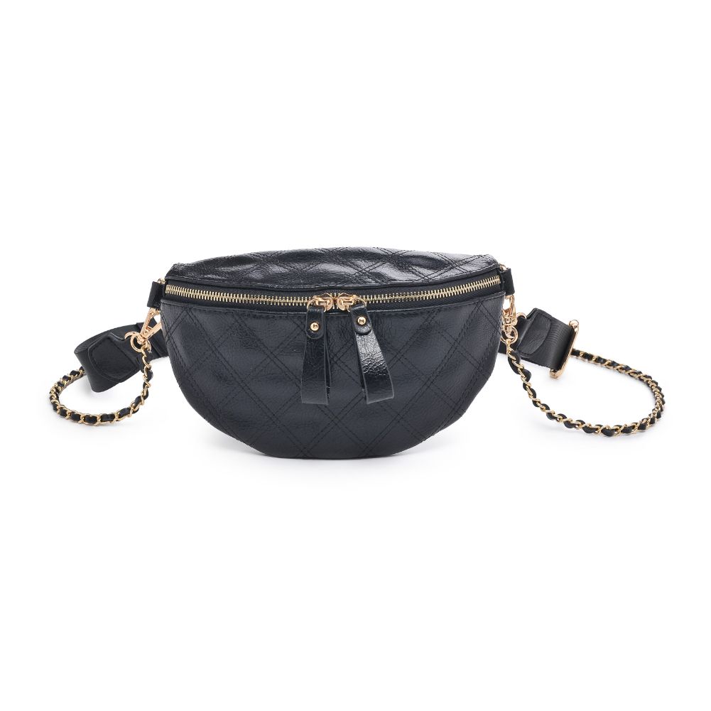Woman wearing Black Urban Expressions Lachlan - Quilted Belt Bag 840611104366 View 5 | Black