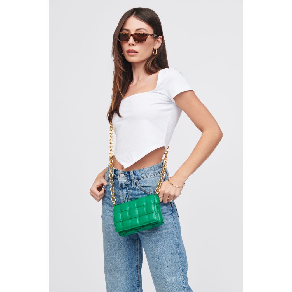 Woman wearing Kelly Green Urban Expressions Holden Crossbody 818209018302 View 4 | Kelly Green