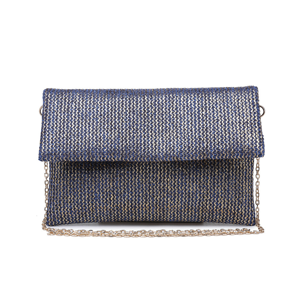 Product Image of Urban Expressions Maui Metallic Clutch NA-840611145215 View 1 | Blue