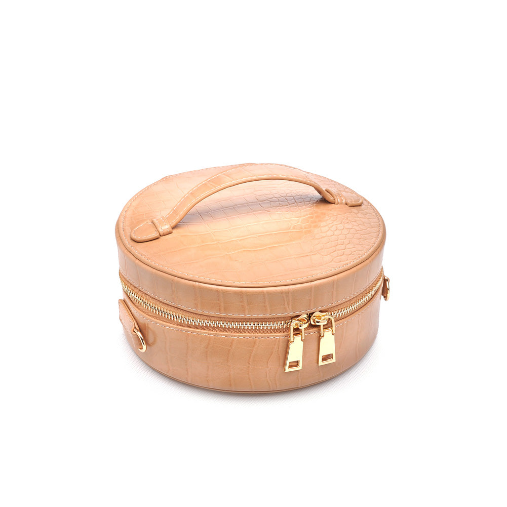 Woman wearing Mocha Urban Expressions Sawyer Crossbody NA-840611152480 View 2 | Mocha