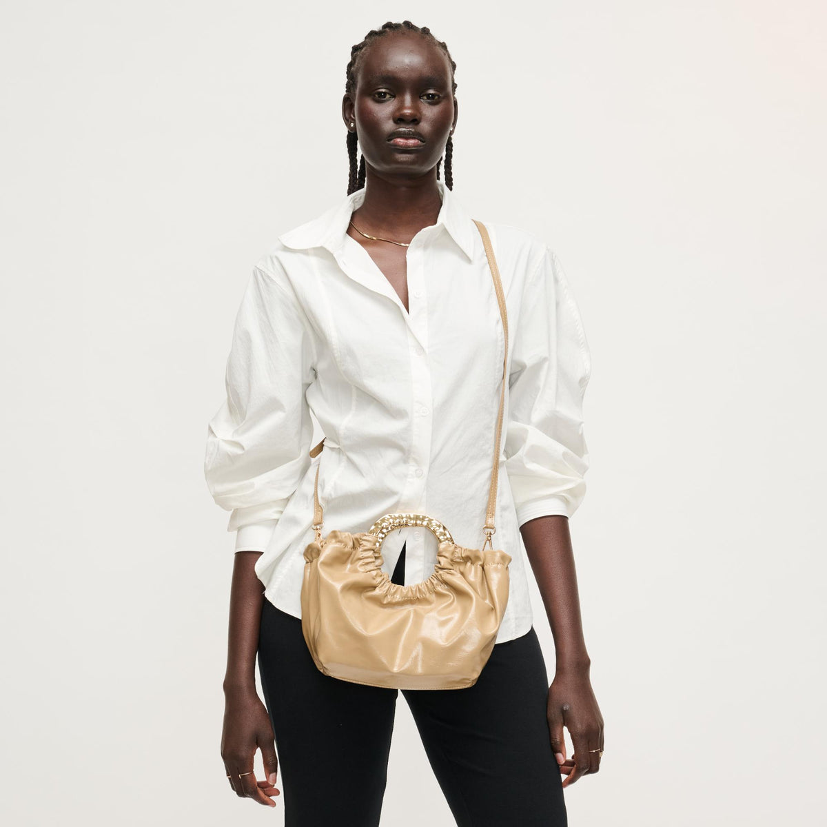 Woman wearing Natural Urban Expressions Myles Crossbody 840504204715 View 3 | Natural