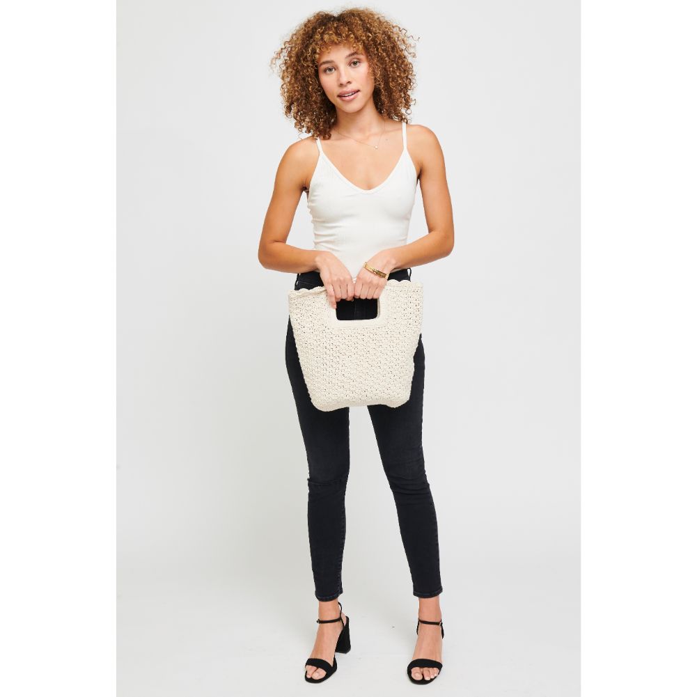 Woman wearing Ivory Urban Expressions Fiji Tote 840611182029 View 4 | Ivory