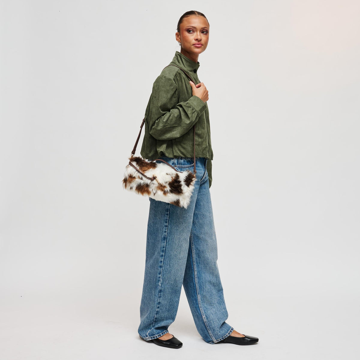 Woman wearing Brown Cow Urban Expressions Ada - Cow Crossbody 840504213380 View 4 | Brown Cow
