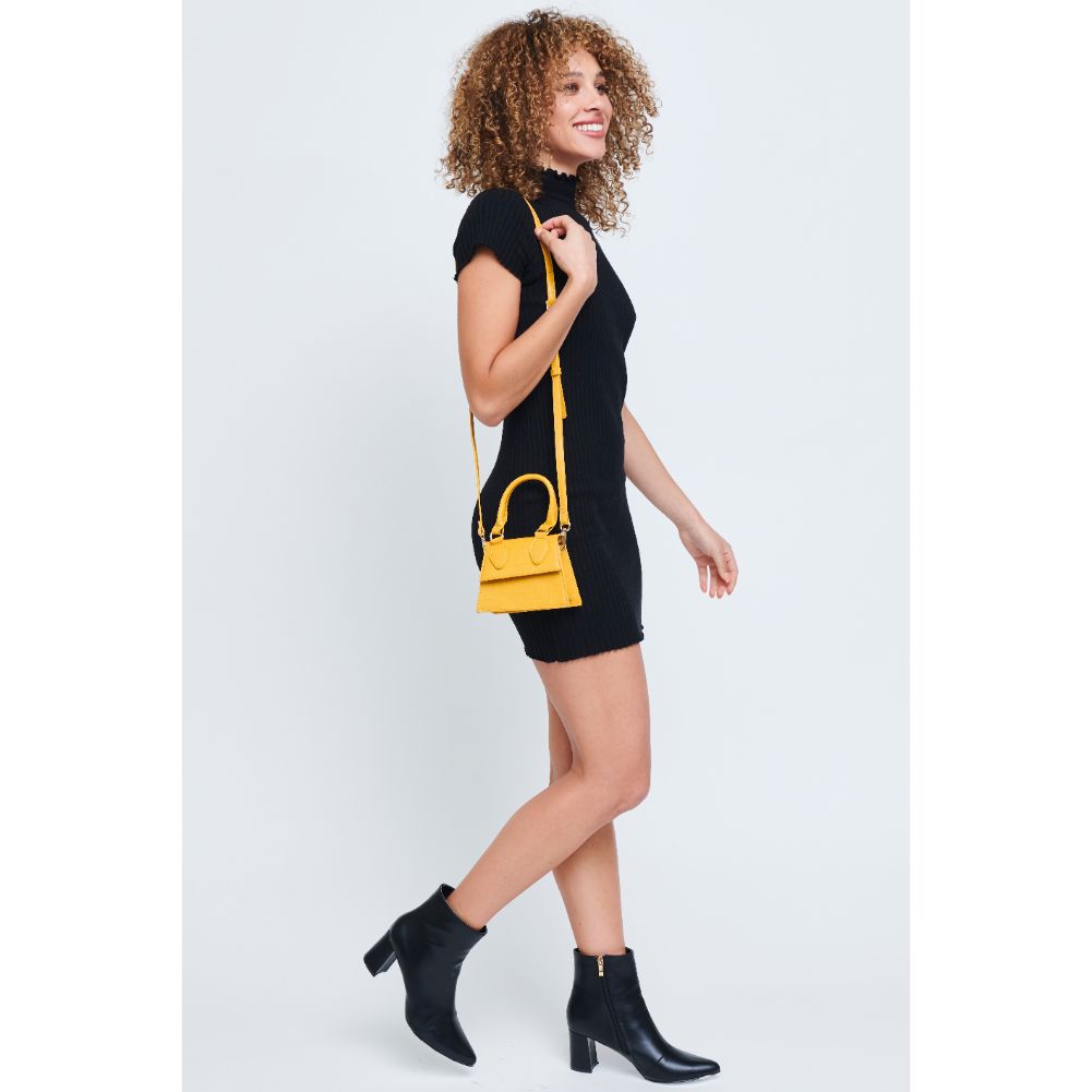 Woman wearing Mustard Urban Expressions Jojo Crossbody 840611174086 View 3 | Mustard