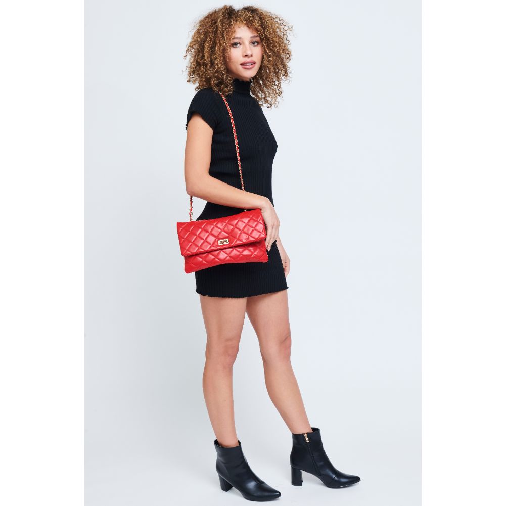 Woman wearing Red Urban Expressions Isabella Crossbody 840611180063 View 3 | Red