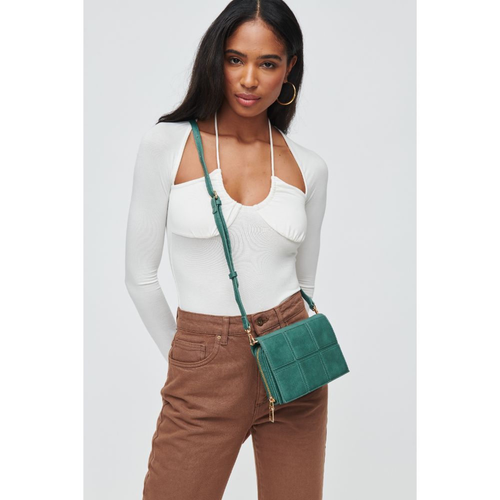 Woman wearing Emerald Urban Expressions Raelynn Crossbody 840611103918 View 1 | Emerald