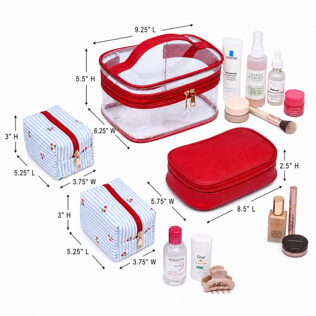 Woman wearing Blue Cherry Urban Essentials Cherry Lane - 4 Piece Train Case Set 840504215759 View 3 | Blue Cherry