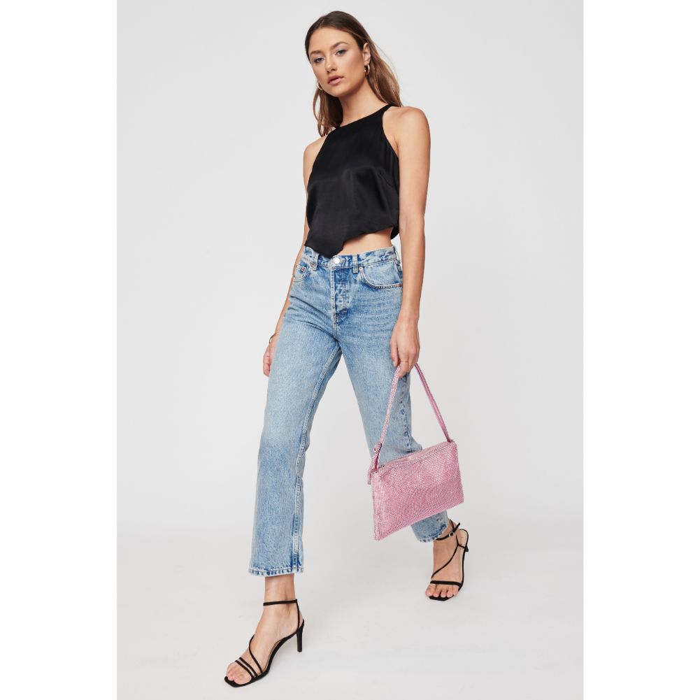 Woman wearing Pink Urban Expressions Glenda Evening Bag 840611104885 View 2 | Pink