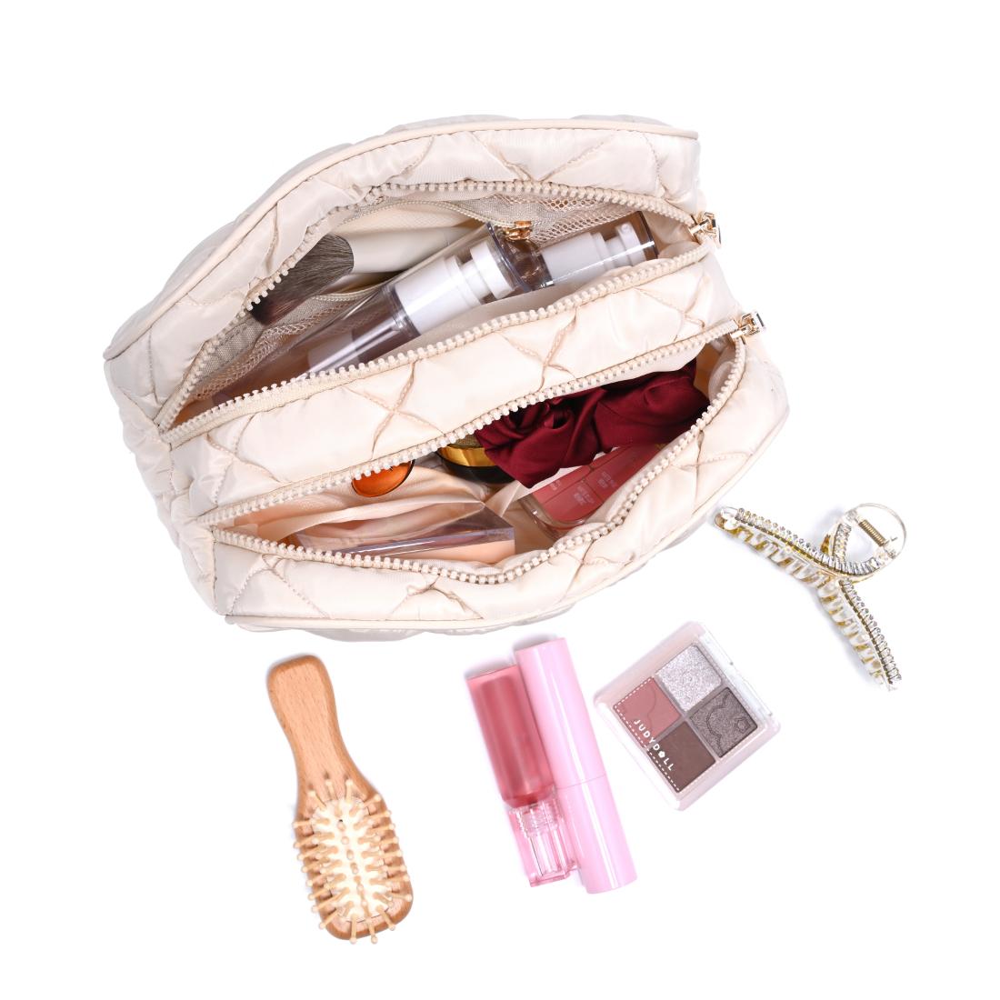 Urban Essentials Daily Duo- Quited Puffer Cosmetic & Travel Organizer Pouch 840504207358 View 5 | Cream