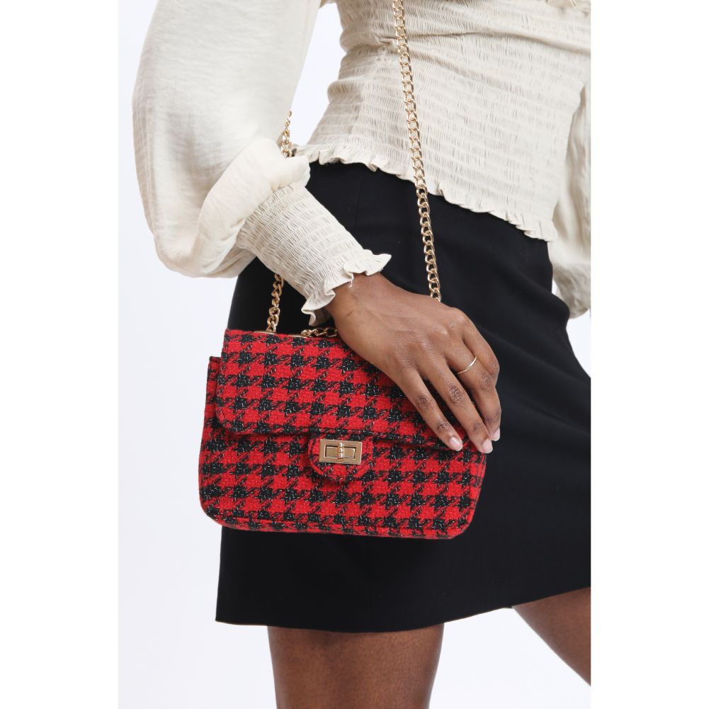 Woman wearing Red Black Urban Expressions Camille Crossbody 840611120588 View 4 | Red Black