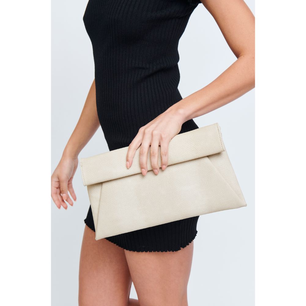 Woman wearing Cream Urban Expressions Emilia Clutch 840611159038 View 2 | Cream