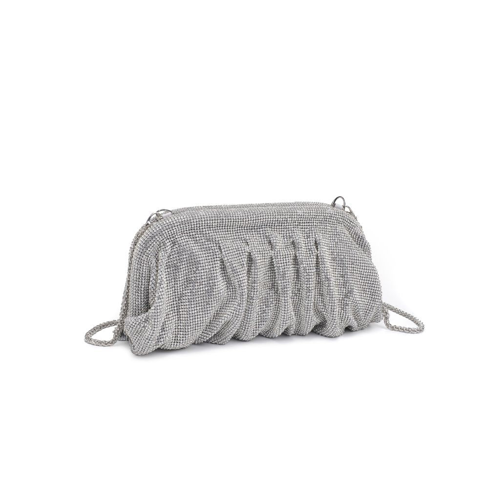 Woman wearing Silver Urban Expressions Irina Evening Bag 840611109378 View 6 | Silver