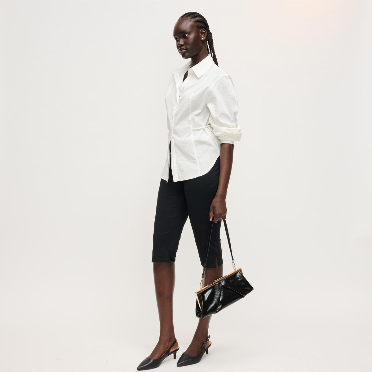 Woman wearing Black Urban Expressions Scottie Crossbody 840504207969 View 3 | Black