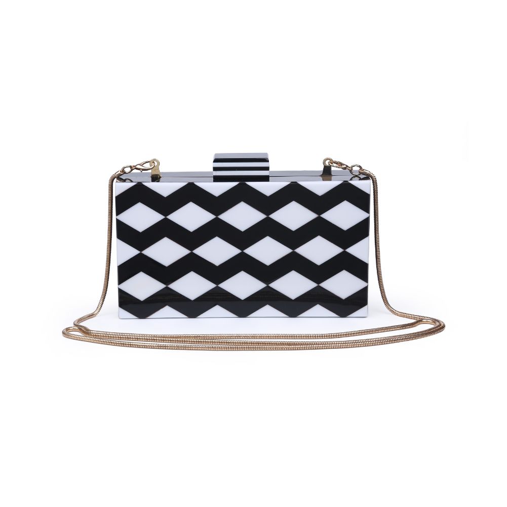 Woman wearing Black White Multi Urban Expressions Marrakesh Evening Bag 840611167781 View 5 | Black White Multi