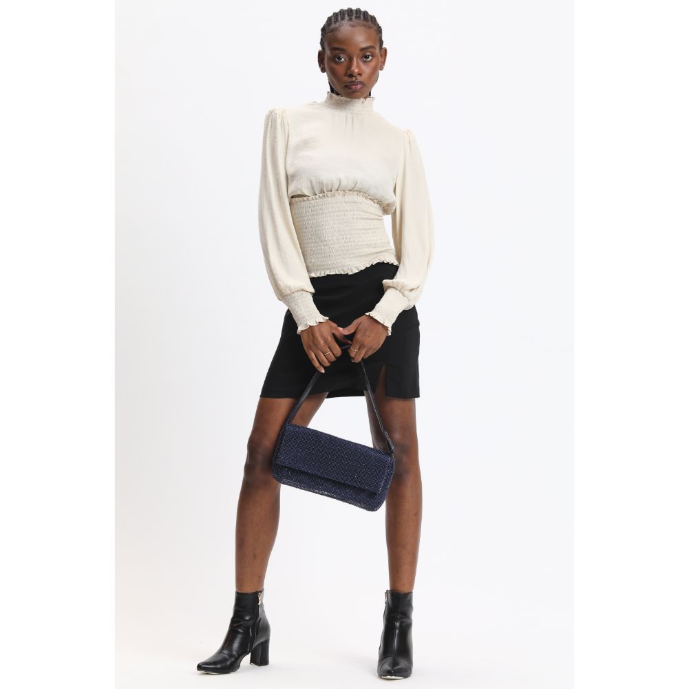 Woman wearing Midnight Urban Expressions Thelma Evening Bag 840611190536 View 4 | Midnight