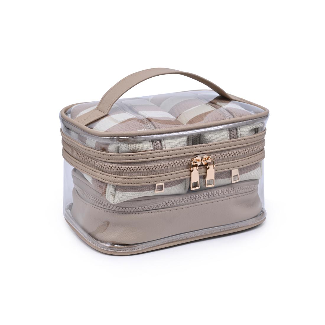 Urban Essentials Essential Stripes - 4 Piece Train Case Set 840504215681 View 6 | Natural Ivory