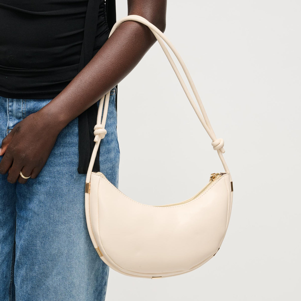 Woman wearing Cream Urban Expressions Murphy Crossbody 840504208171 View 2 | Cream