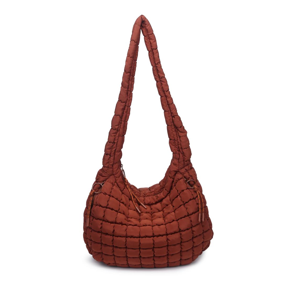 Woman wearing Rust Urban Expressions Tamsin - Quilted Puffer Hobo 840504200519 View 5 | Rust