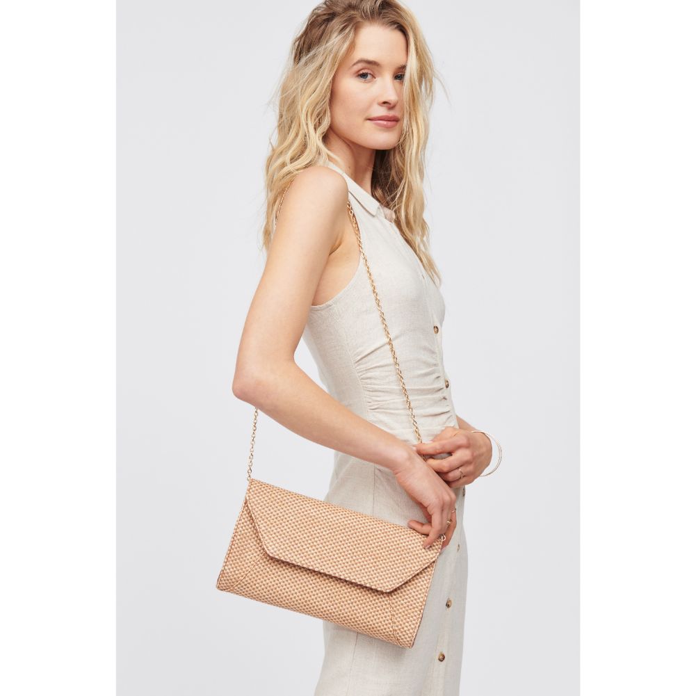 Woman wearing Tan Urban Expressions Dakota Clutch 840611100634 View 1 | Tan