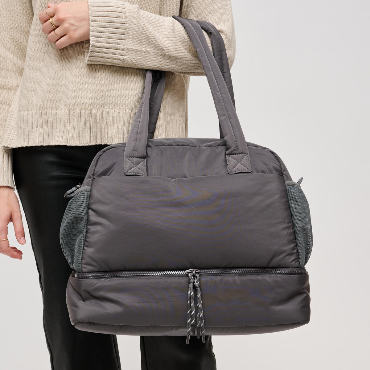 Woman wearing Carbon Urban Expressions Kris Tote 840611141262 View 1 | Carbon