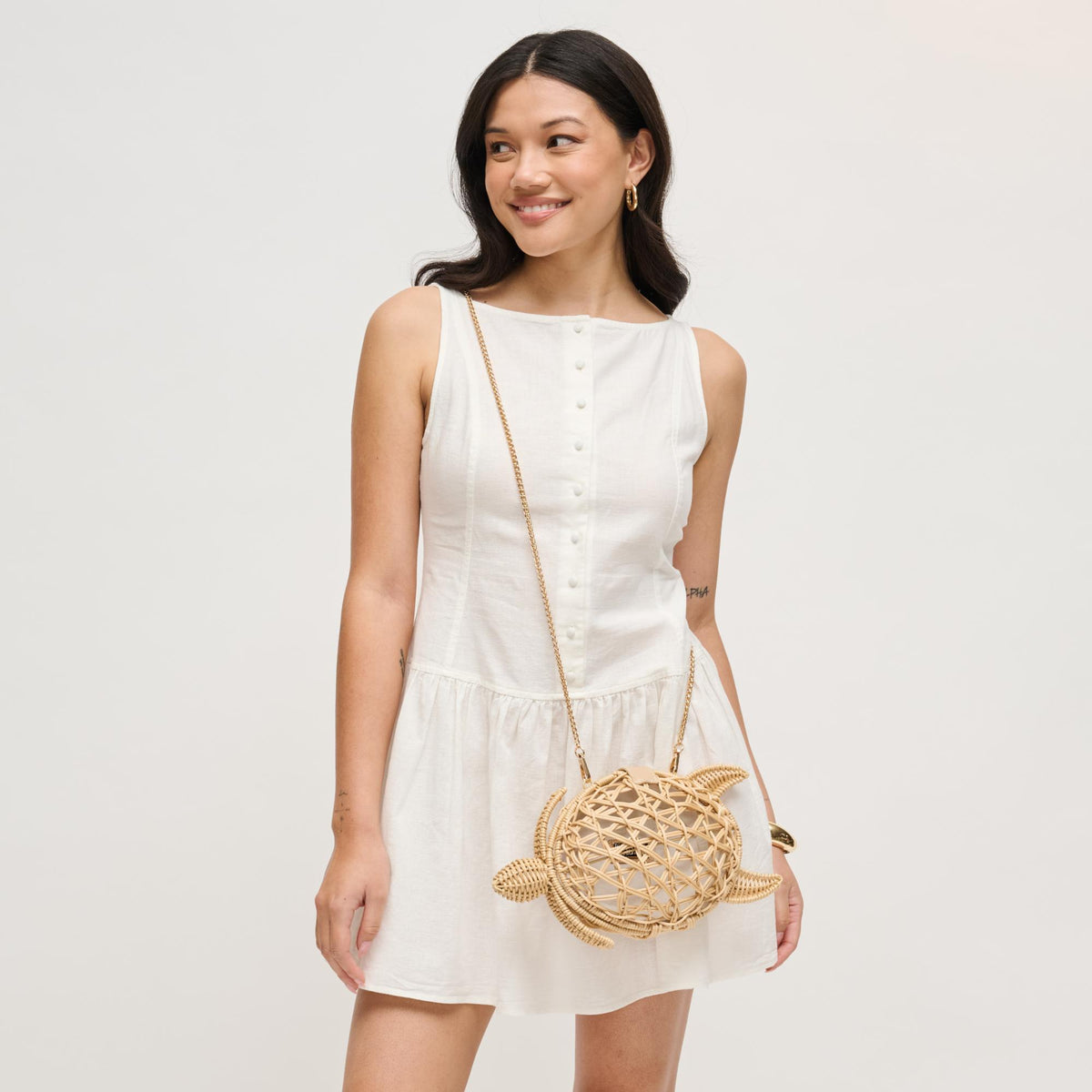 Woman wearing Natural Urban Expressions Leilani Crossbody 840504204791 View 3 | Natural