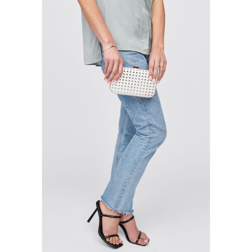 Woman wearing White Urban Expressions Itzel Minaudiere 840611100078 View 2 | White