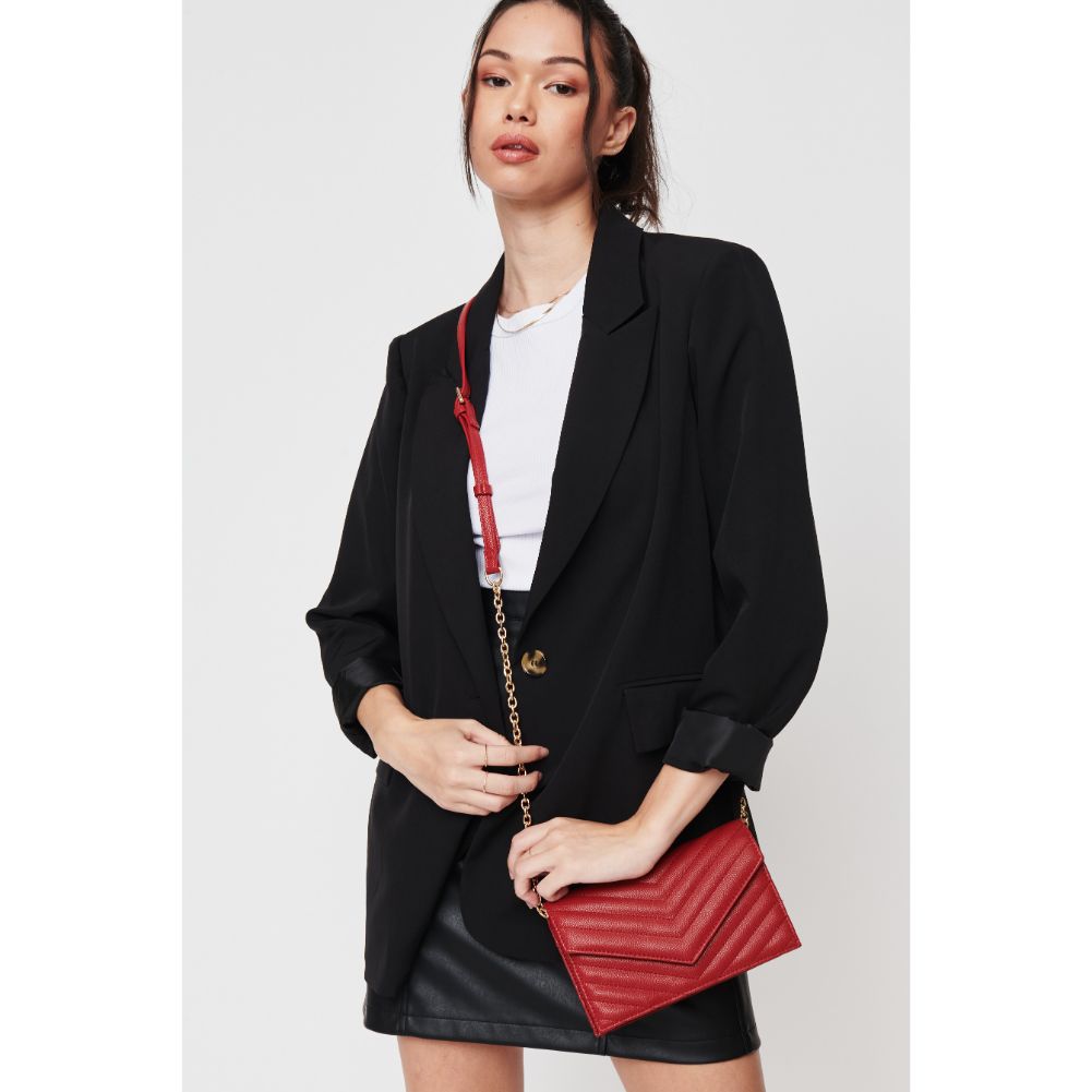Woman wearing Red Urban Expressions Muriel Crossbody 840611104649 View 2 | Red